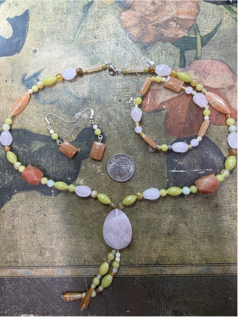 NIB Vintage Jay King 925 Multi Gemstone Necklace Bracelet Earring Set 91